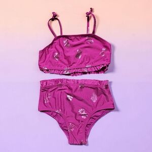 WONDER NATION Bright Magenta Girls Two Piece Swimsuit. Size 5T. Never Been Worn